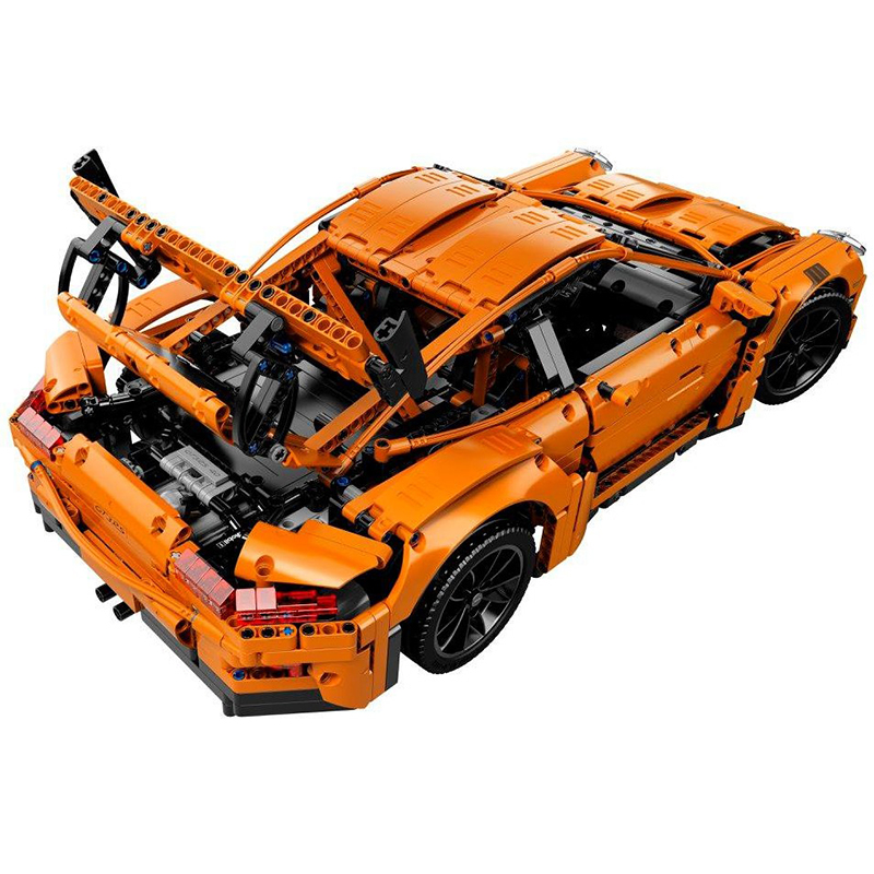 Ensemble de Briques de Construction Technic : Réplique Porsche 911 GT3 RS en Orange Original - 1 158 Pièces