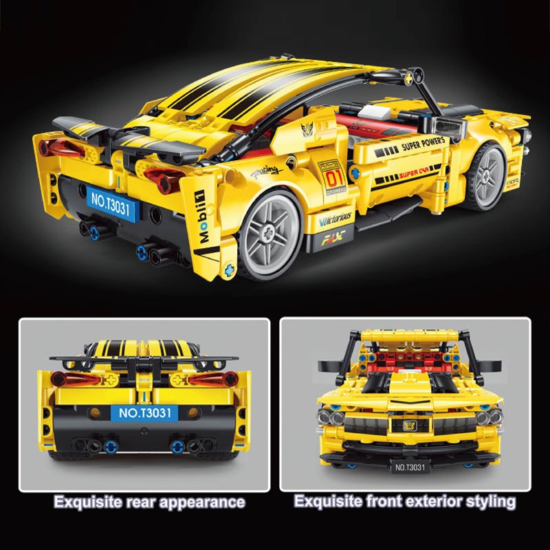 Briques de Construction Technic : Réplique Lego Technic Super Power Car - 549 Pièces