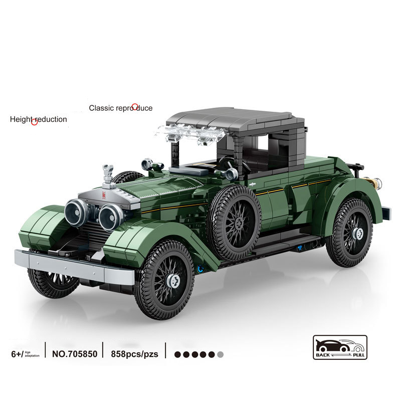 Briques de Construction Technic : Vintage Rolls Royce Silver Ghost 1912 (Similaire à Lego Technic) - 858 Pièces